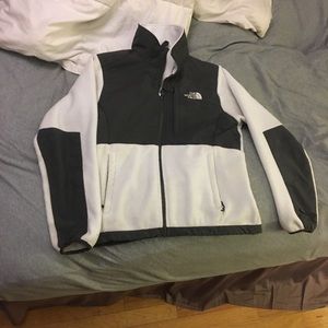 White north face fleece jacket